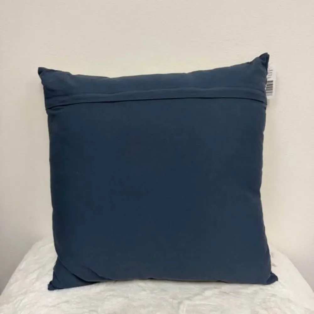 1 Decorative Damask Pillow Navy Blue 22”x22”